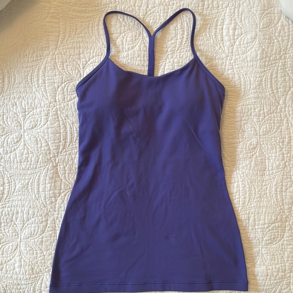 Lululemon purple tank with shelf bra size 4